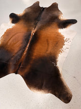 Reddish Brown Cowhide Rug, hide #007, 200 x 229cm