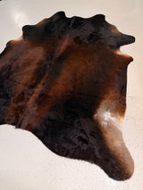 Brown Cowhide Rug, hide #022, 211 x 222cm