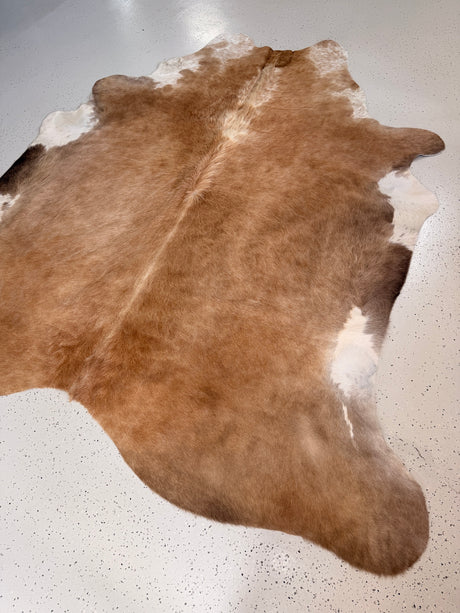 Beige Cowhide Rug, hide #024, 211 x 231cm