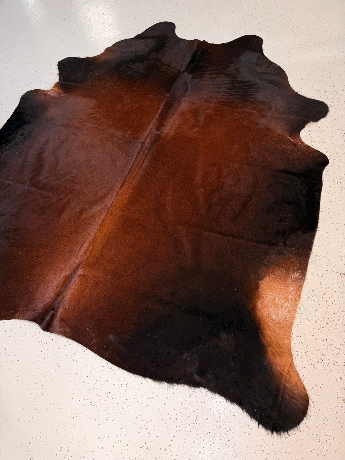 Brown Cowhide Rug, hide #026, 211 x 226cm