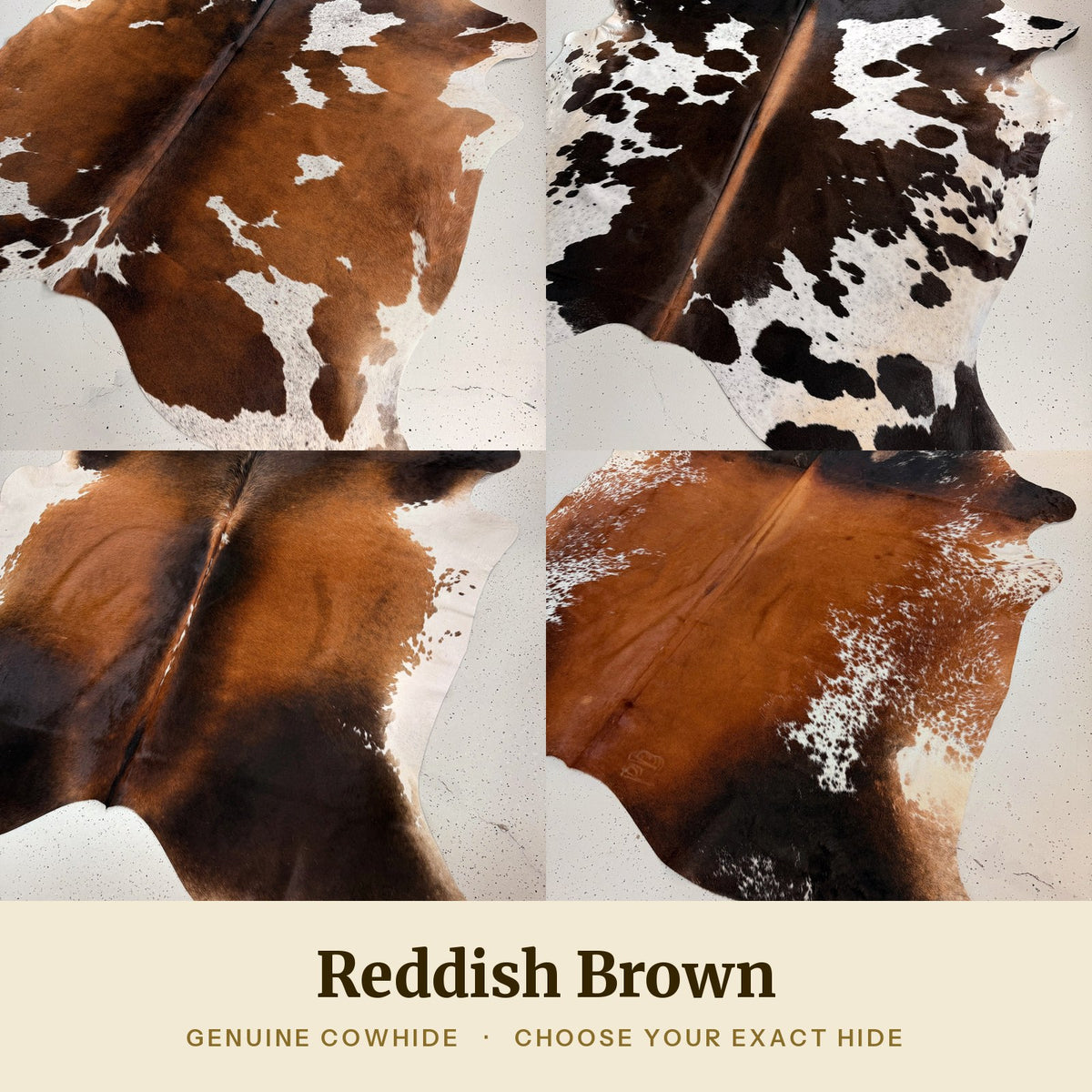 Reddish Brown Cowhide Rug - choose your exact hide