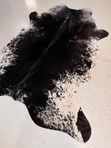 Salt and Pepper Black Cowhide Rug, hide #109, 177 x 217cm