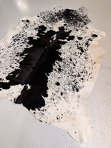 Salt and Pepper Black Cowhide Rug, hide #157, 187 x 205cm
