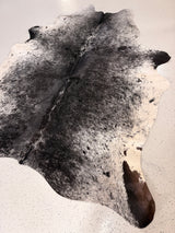 Salt and Pepper Black Cowhide Rug, hide #177, 185 x 208cm