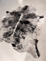 Salt and Pepper Black Cowhide Rug, hide #78, 174 x 206cm