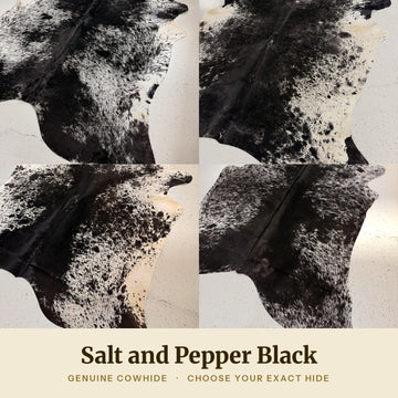 Salt and Pepper Black Cowhide Rug