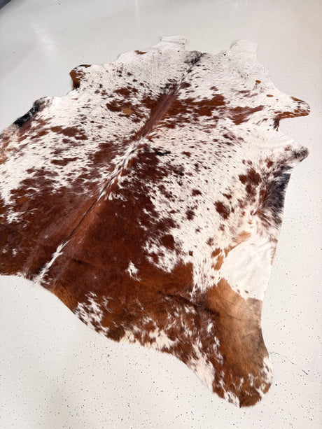 Salt and Pepper Brown Cowhide Rug, hide #346, 230 x 250cm