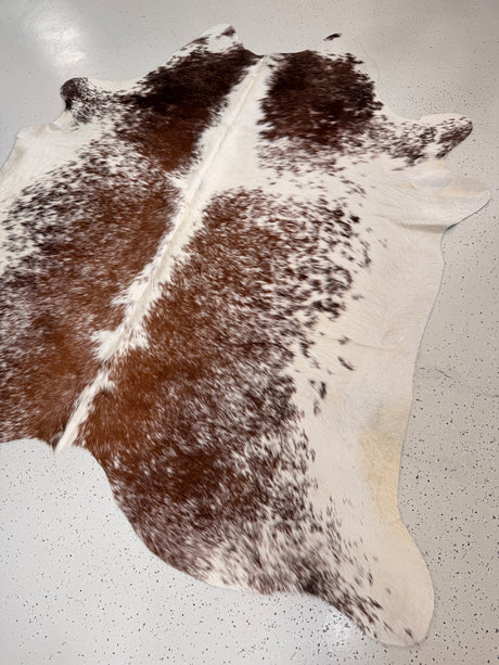 Salt and Pepper Brown Cowhide Rug, hide #434, 200 x 208cm