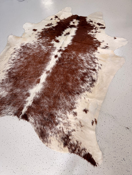 Salt and Pepper Brown Cowhide Rug, hide #61, 180 x 220cm