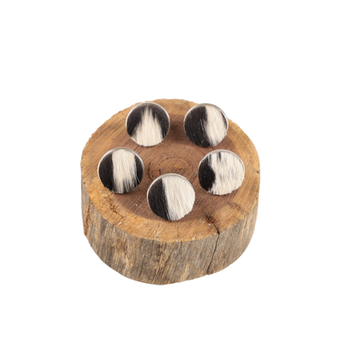 Cowhide Ring - Black/White Patch