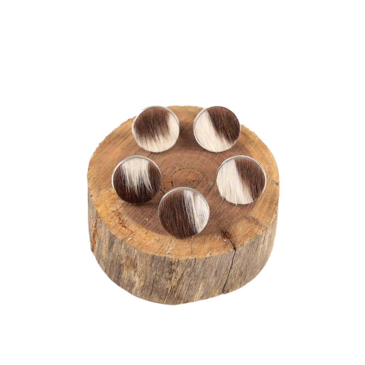 Cowhide Ring - Brown/White Patch