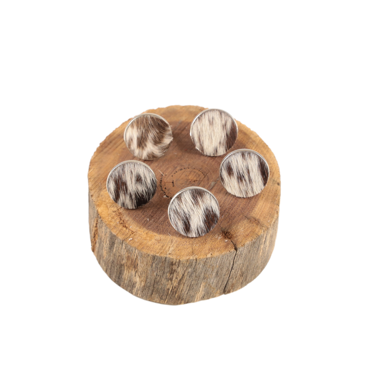 Cowhide Ring - Brown/White S&P